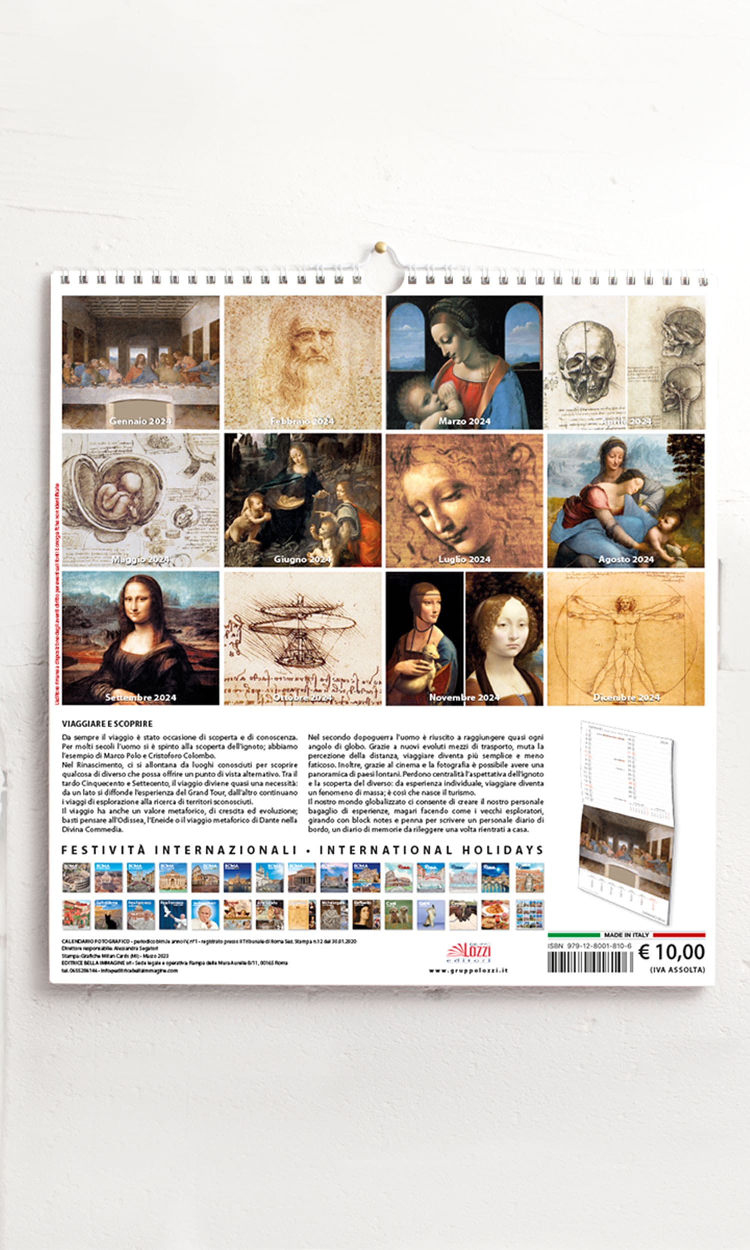 Calendario da muro 2024 Leonardo da Vinci